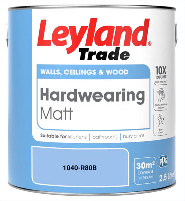 Leyland Trade Hardwearing Matt Emulsion Paint (1040-R80B) 2.5L