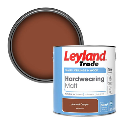 Leyland Trade Hardwearing Matt Emulsion Paint Ancient Copper (PPG1063-7) 2.5L