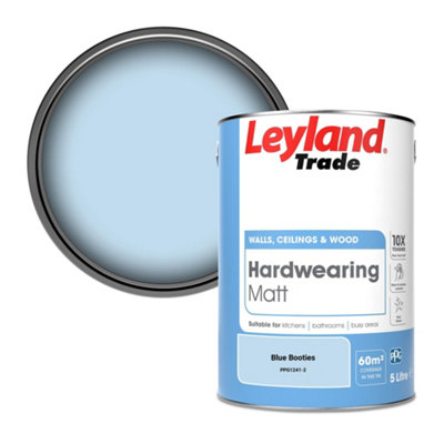 Leyland Trade Hardwearing Matt Emulsion Paint Blue Booties (PPG1241-2) 5L