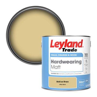 Leyland Trade Hardwearing Matt Emulsion Paint Bold as Brass (PPG1108-4) 2.5L