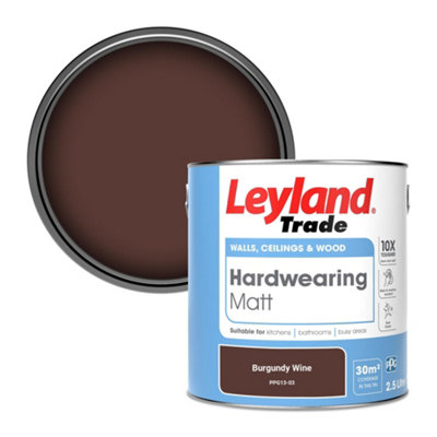 Leyland Trade Hardwearing Matt Emulsion Paint Burgundy Wine (PPG13-03) 2.5L
