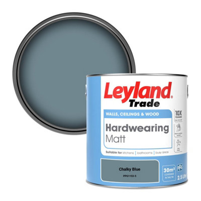 Leyland Trade Hardwearing Matt Emulsion Paint Chalky Blue (PPG1153-5) 2.5L