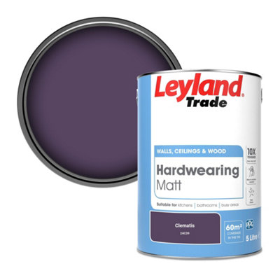 Leyland Trade Hardwearing Matt Emulsion Paint Clematis (24C39) 5L