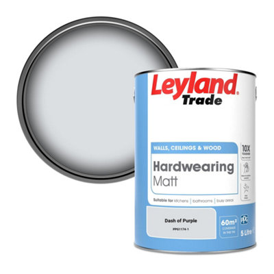 Leyland Trade Hardwearing Matt Emulsion Paint Dash of Purple (PPG1174-1) 5L