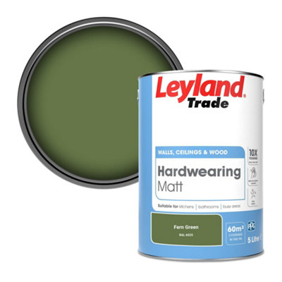 Leyland Trade Hardwearing Matt Emulsion Paint Fern Green (RAL 6025) 5L