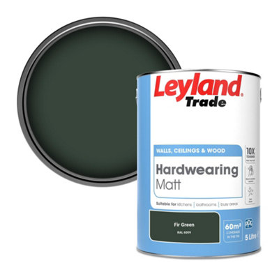 Leyland Trade Hardwearing Matt Emulsion Paint Fir Green (RAL 6009) 5L