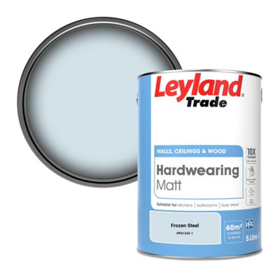 Leyland Trade Hardwearing Matt Emulsion Paint Frozen Steel (PPG1242-1) 5L