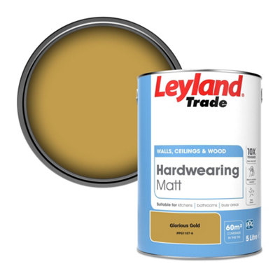 Leyland Trade Hardwearing Matt Emulsion Paint Glorious Gold (PPG1107-6) 5L