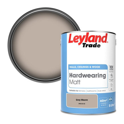 Leyland Trade Hardwearing Matt Emulsion Paint Grey Mauve (PPG18-03) 5L