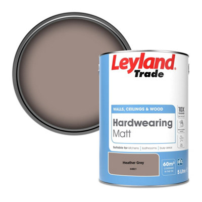 Leyland Trade Hardwearing Matt Emulsion Paint Heather Grey (04B21) 5L