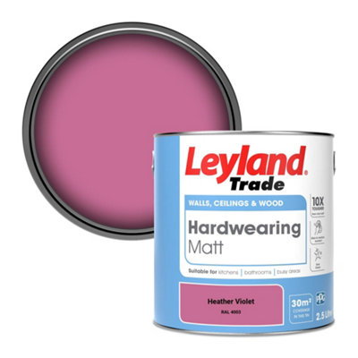 Leyland Trade Hardwearing Matt Emulsion Paint Heather Violet (RAL 4003) 2.5L