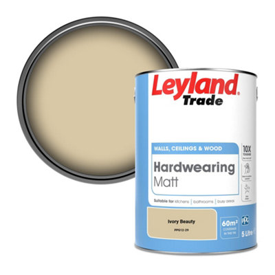 Leyland Trade Hardwearing Matt Emulsion Paint Ivory Beauty (PPG12-29) 5L