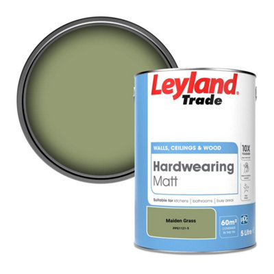 Leyland Trade Hardwearing Matt Emulsion Paint Maiden Grass (PPG1121-5) 5L
