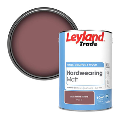Leyland Trade Hardwearing Matt Emulsion Paint Make Mine Mauve (PPG18-22) 5L