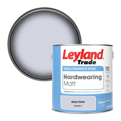 Leyland Trade Hardwearing Matt Emulsion Paint Misty Violet (PPG1247-3) 2.5L