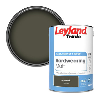 Leyland Trade Hardwearing Matt Emulsion Paint Moss Rock (PPG1032-7) 5L