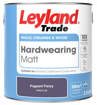 Leyland Trade Hardwearing Matt Emulsion Paint Pageant Pansy (PPG13-20) 2.5L
