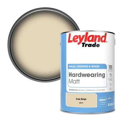 Leyland Trade Hardwearing Matt Emulsion Paint Pale Beige (08C31) 5L