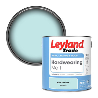 Leyland Trade Hardwearing Matt Emulsion Paint Pale Seafoam (PPG12333) 2.5L