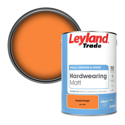 Leyland Trade Hardwearing Matt Emulsion Paint Pastel Orange (RAL 2003) 5L