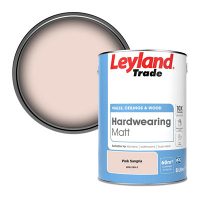 Leyland Trade Hardwearing Matt Emulsion Paint Pink Sangria (PPG1189-2) 5L