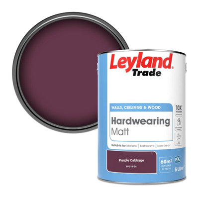 Leyland Trade Hardwearing Matt Emulsion Paint Purple Cabbage
