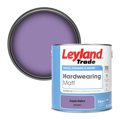 Leyland Trade Hardwearing Matt Emulsion Paint Purple Statice (PPG1249-5) 2.5L
