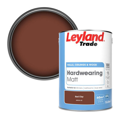 Leyland Trade Hardwearing Matt Emulsion Paint Red Clay (PPG16-32) 5L