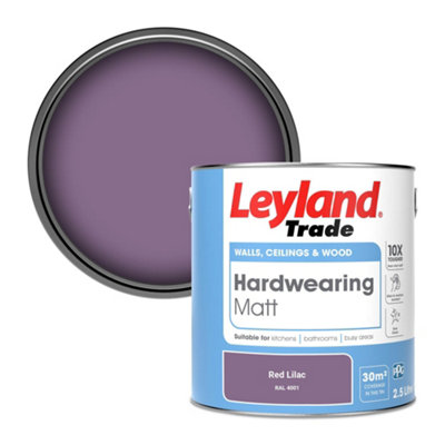 Leyland Trade Hardwearing Matt Emulsion Paint Red Lilac (RAL 4001) 2.5L