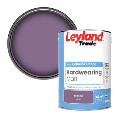 Leyland Trade Hardwearing Matt Emulsion Paint Red Lilac (RAL 4001) 5L