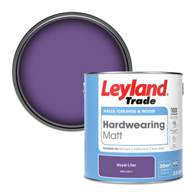 Leyland Trade Hardwearing Matt Emulsion Paint Royal Lilac (PPG1250-7) 2.5L