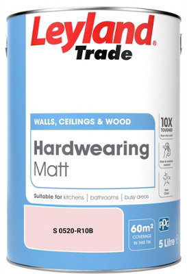 Leyland Trade Hardwearing Matt Emulsion Paint (S 0520-R10B) 5L