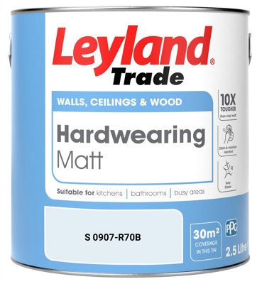 Leyland Trade Hardwearing Matt Emulsion Paint (S 0907-R70B) 2.5L