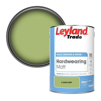 Leyland Trade Hardwearing Matt Emulsion Paint (S 2040-G40Y) 5L