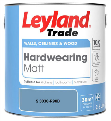 Leyland Trade Hardwearing Matt Emulsion Paint (S 3030-R90B) 2.5L