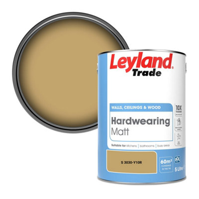 Leyland Trade Hardwearing Matt Emulsion Paint (S 3030-Y10R) 5L
