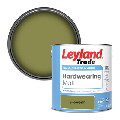 Leyland Trade Hardwearing Matt Emulsion Paint (S 4040-G60Y) 2.5L