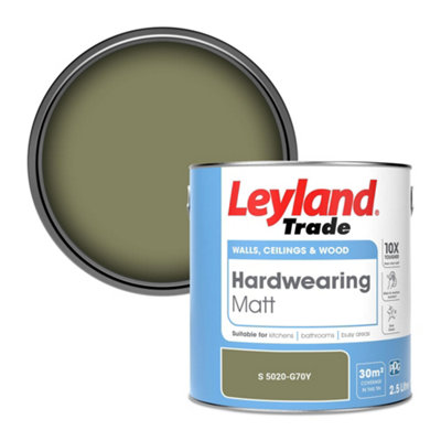 Leyland Trade Hardwearing Matt Emulsion Paint (S 5020-G70Y) 2.5L