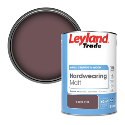 Leyland Trade Hardwearing Matt Emulsion Paint (S 6020-R10B) 5L