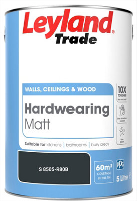 Leyland Trade Hardwearing Matt Emulsion Paint (S 8505-R80B) 5L
