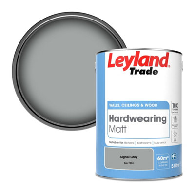 Leyland Trade Hardwearing Matt Emulsion Paint Signal Grey (RAL 7004) 5L