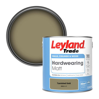 Leyland Trade Hardwearing Matt Emulsion Paint Tarnished Gold (PPG11-17) 2.5L