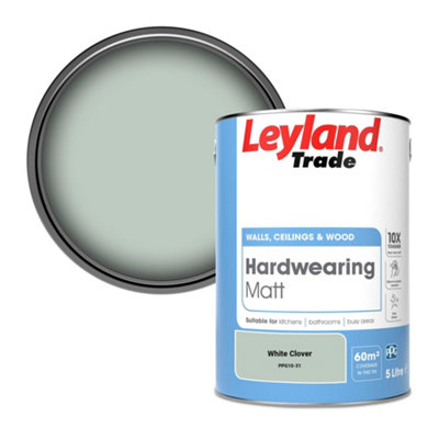 Leyland Trade Hardwearing Matt Emulsion Paint White Clover (PPG10-31) 5L