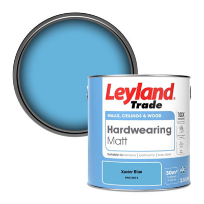 Leyland Trade Hardwearing Matt Emulsion Paint Xavier Blue (PPG1240-4) 2.5L