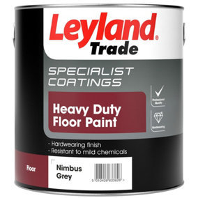 Leyland Trade Heavy Duty Floor Paint  - 2.5 Litre - Nimbus Grey