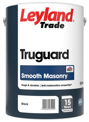 Leyland Trade Smooth Truguard Masonry Paint Black - 5L