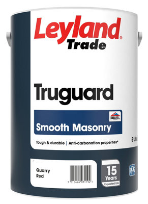 Leyland Trade Smooth Truguard Masonry Paint Quarry Red - 5L