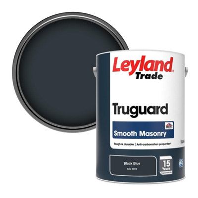 Leyland Trade Truguard Smooth Masonry Paint Black Blue (RAL 5004) 5L