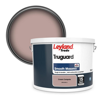 Leyland Trade Truguard Smooth Masonry Paint Cream Compote (PPG1059-4) 10L