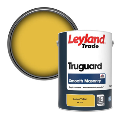 Leyland Trade Truguard Smooth Masonry Paint Lemon Yellow (RAL 1012) 5L